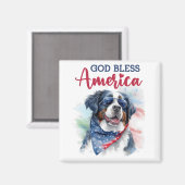 Patriotic Dog-Bernese Magnet (Vorderseite/Rückseite)