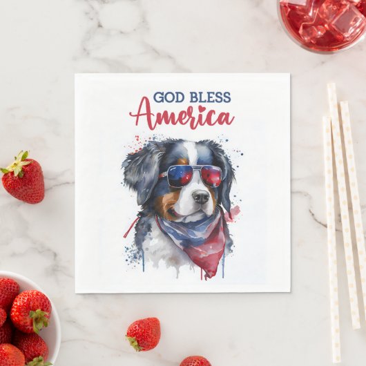 Patriotic Dog-Bernese Serviette (Beispiel)