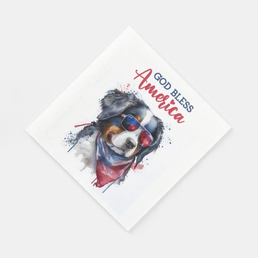 Patriotic Dog-Bernese Serviette (Ecke)