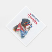 Patriotic Dog-Bernese Serviette (Ecke)