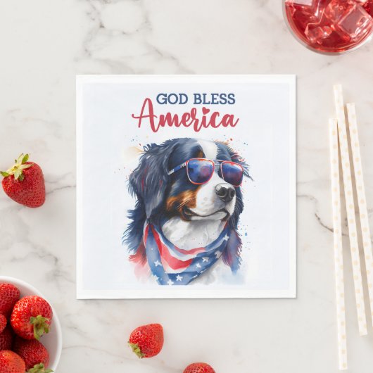 Patriotic Dog-Bernese Serviette (Beispiel)