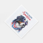 Patriotic Dog-Bernese Serviette (Ecke)