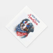 Patriotic Dog-Bernese Serviette (Ecke)