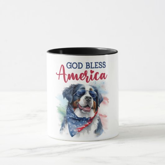 Patriotic Dog-Bernese Tasse (Zentrum)