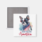 Patriotic Dog-Boston Terrier Magnet (Vorderseite/Rückseite)
