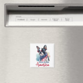 Patriotic Dog-Boston Terrier Magnet (In Situ (Geschirrspüler))