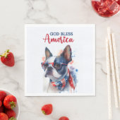 Patriotic Dog-Boston Terrier Serviette (Beispiel)