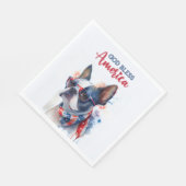 Patriotic Dog-Boston Terrier Serviette (Ecke)