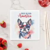 Patriotic Dog-Boston Terrier Serviette (Beispiel)