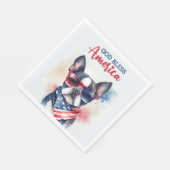 Patriotic Dog-Boston Terrier Serviette (Ecke)