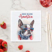 Patriotic Dog-Boston Terrier Serviette (Beispiel)