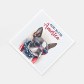 Patriotic Dog-Boston Terrier Serviette (Ecke)