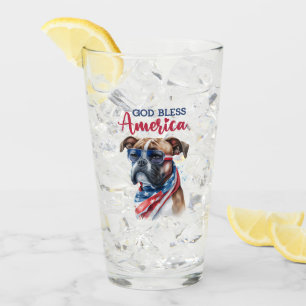 Patriotic Dog-Boxer Glas