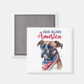 Patriotic Dog-Boxer Magnet (Vorderseite/Rückseite)