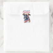 Patriotic Dog-Boxer Quadratischer Aufkleber (Tasche)