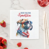 Patriotic Dog-Boxer Serviette (Beispiel)