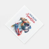 Patriotic Dog-Boxer Serviette (Ecke)