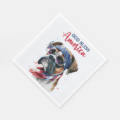 Patriotic Dog-Boxer Serviette (Ecke)