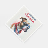 Patriotic Dog-Boxer Serviette (Ecke)