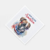 Patriotic Dog-Boxer Serviette (Ecke)