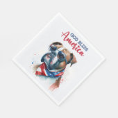 Patriotic Dog-Boxer Serviette (Ecke)