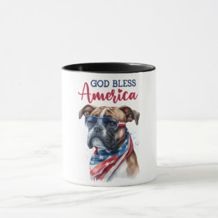 Patriotic Dog-Boxer Tasse