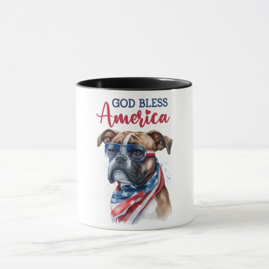 Patriotic Dog-Boxer Tasse (Zentrum)
