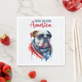 Patriotic Dog Bulldog Serviette (Beispiel)