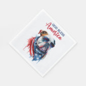Patriotic Dog Bulldog Serviette (Ecke)