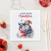 Patriotic Dog Bulldog Serviette (Beispiel)