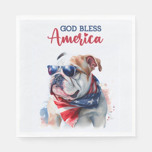 Patriotic Dog Bulldog Serviette (Vorderseite)