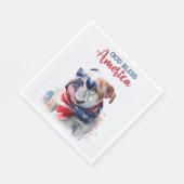 Patriotic Dog Bulldog Serviette (Ecke)