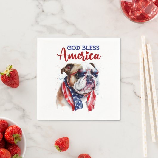 Patriotic Dog Bulldog Serviette (Beispiel)