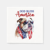 Patriotic Dog Bulldog Serviette (Vorderseite)