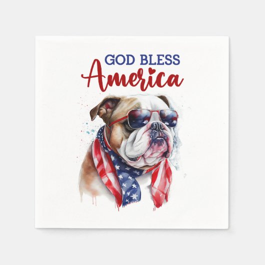 Patriotic Dog Bulldog Serviette (Vorderseite)