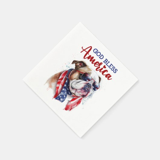 Patriotic Dog Bulldog Serviette (Ecke)