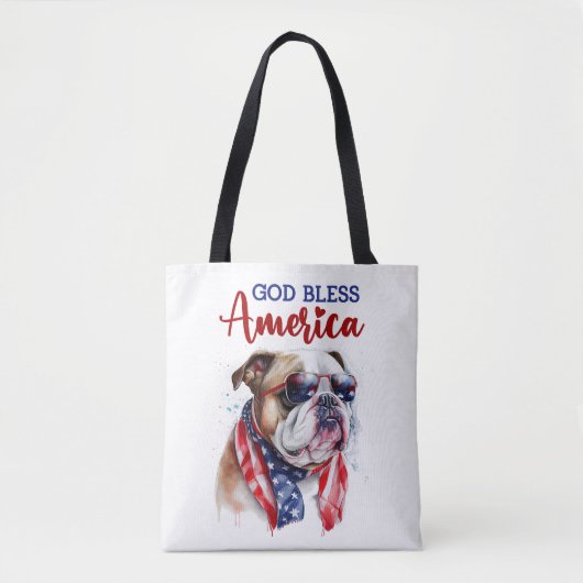 Patriotic Dog Bulldog Tasche (Vorderseite)