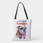 Patriotic Dog Bulldog Tasche (Rückseite)