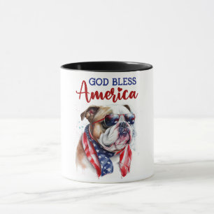 Patriotic Dog Bulldog Tasse