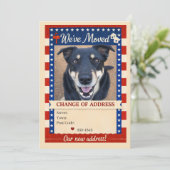 Patriotic Dog Change of Address Card Einladung (Stehend Vorderseite)