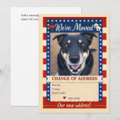 Patriotic Dog Change of Address Card Einladung (Vorne/Hinten)