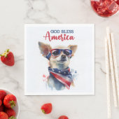 Patriotic Dog-Chihuahua Serviette (Beispiel)
