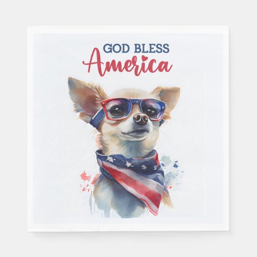 Patriotic Dog-Chihuahua Serviette (Vorderseite)