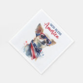 Patriotic Dog-Chihuahua Serviette (Ecke)