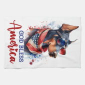 Patriotic Dog - Doberman Geschirrtuch (Horizontal)