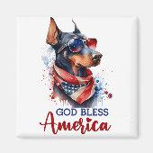 Patriotic Dog - Doberman Magnet (Vorne)
