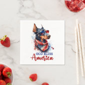 Patriotic Dog - Doberman Serviette (Beispiel)