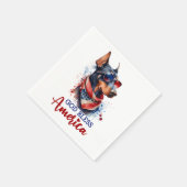 Patriotic Dog - Doberman Serviette (Ecke)