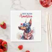 Patriotic Dog - Doberman Serviette (Beispiel)