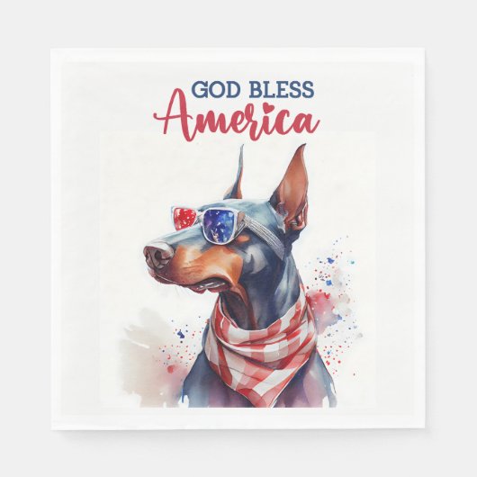 Patriotic Dog - Doberman Serviette (Vorderseite)